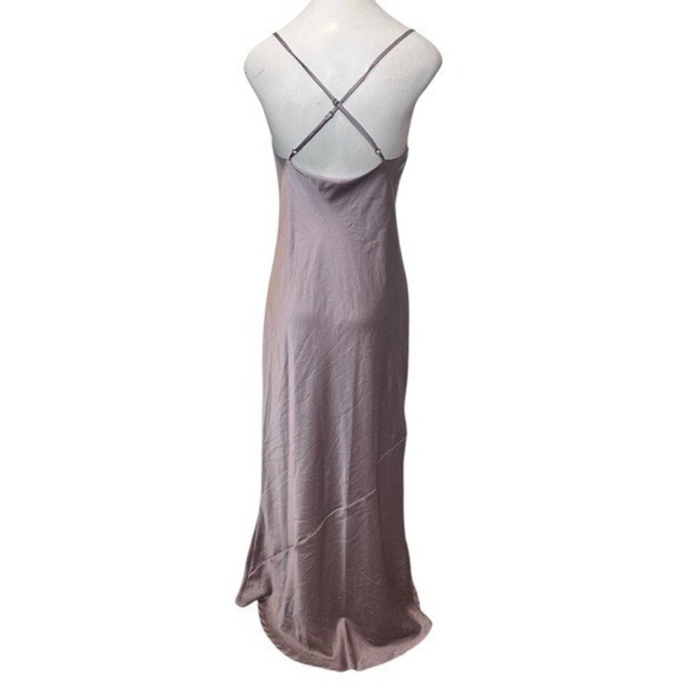 Show Me Your Mumu XS Tuscany Maxi Slip Dress Cowl Neck Dusty Purple Formal Satin - Picture 4 of 11